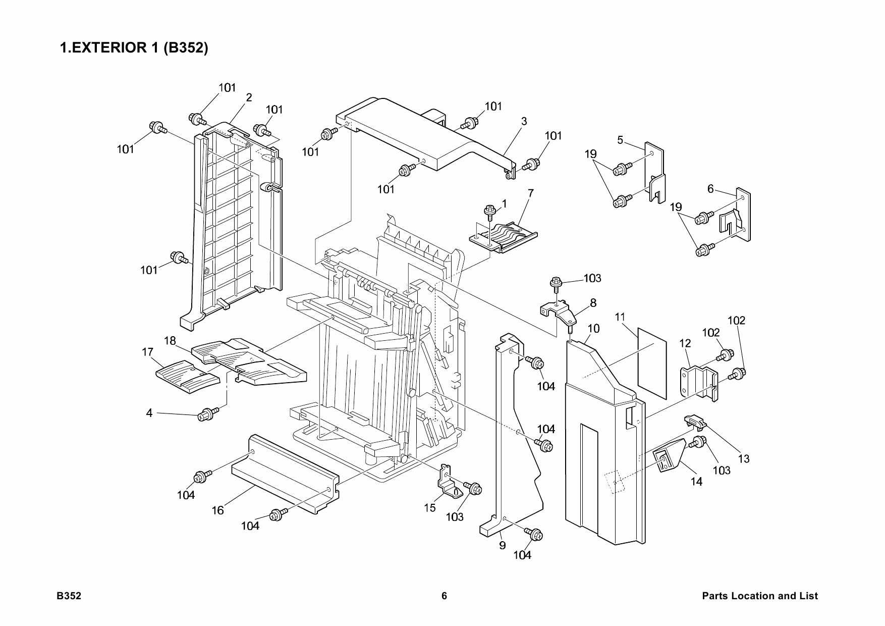 RICOH Options B352 TWO-TRAY-FINISHER Parts Catalog PDF download-3